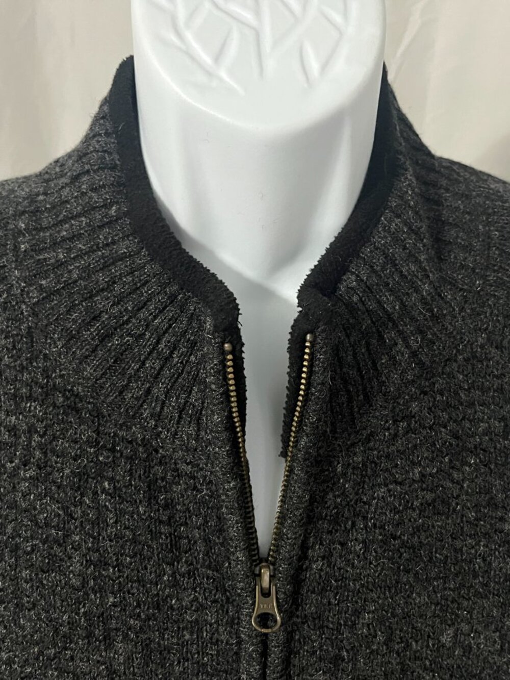 🍂 Pendleton Men's Dark Gray 100% Wool Full Zip Cardigan Sweater XL ⭐